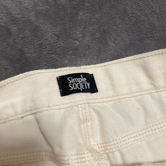 Cream Ripped Baggy Jeans - Picture 6 of 7